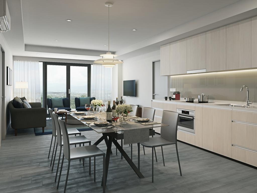 The Branksome Hotel & Residences Сідней Екстер'єр фото The kitchen and dining area of a typical apartment
